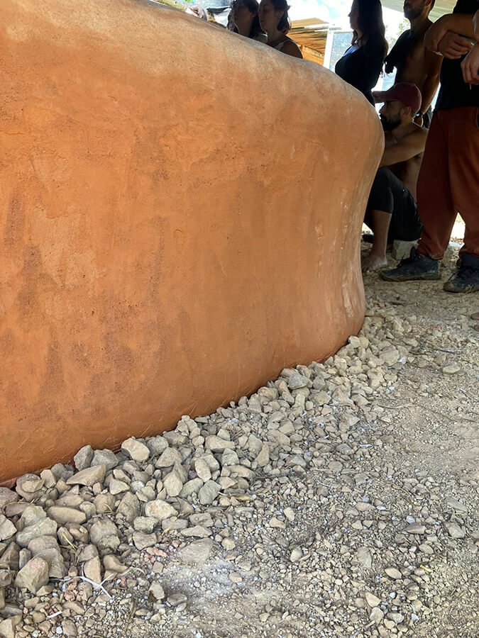 circular earth bench in nature