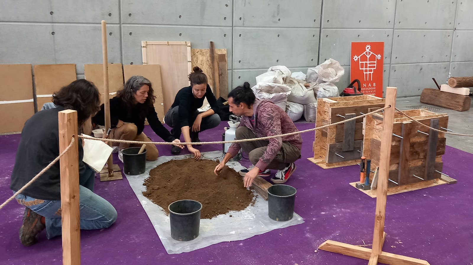 making of a rammed earth table